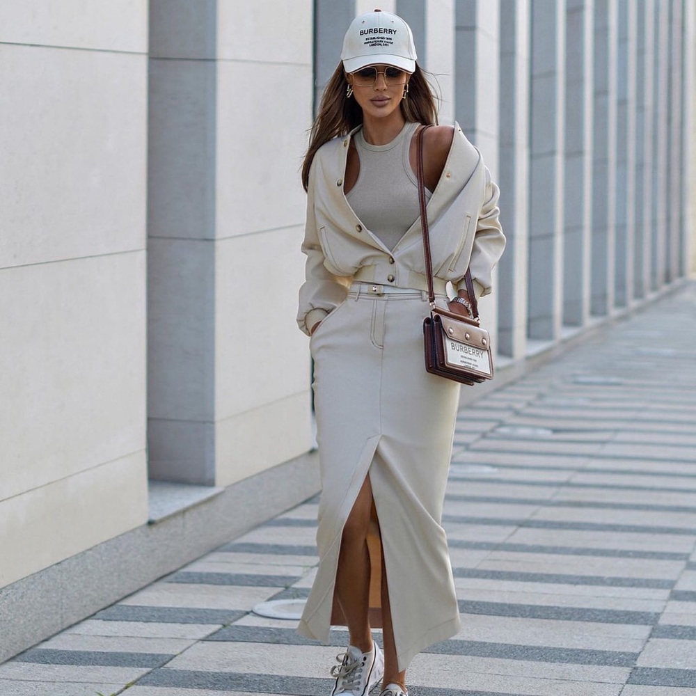 Zara Beige Pronounced Halter Tank Top